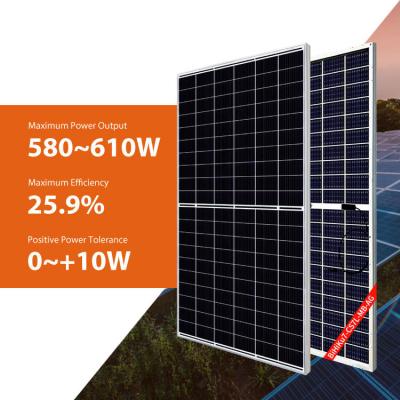 China 580W 585W Rooftop Solar Panel 600W 605W 610W 615W Warehouse Full Black Solar Panel for sale