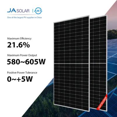 China 580W 585W JA Solar Panel 600W 605W Mono Poly Solar Panel Full Certificates for sale