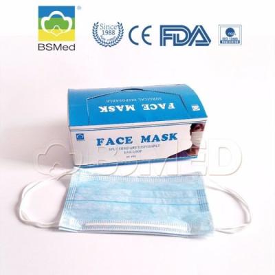 中国 病院の使い捨て可能な非編まれた綿3つの層Earloopタイプフェイス マスク 販売のため