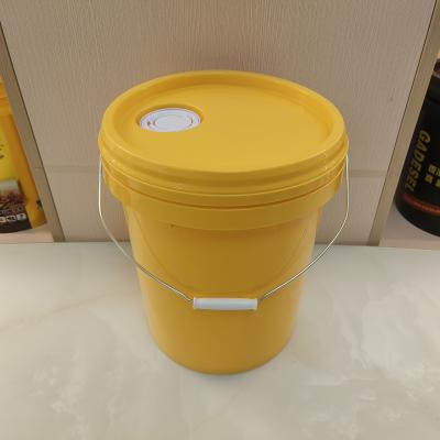 China 18L 4.8 Gallon 5 Gallon Plastic Paint Yellow Bucket High Temperature Resistant for sale