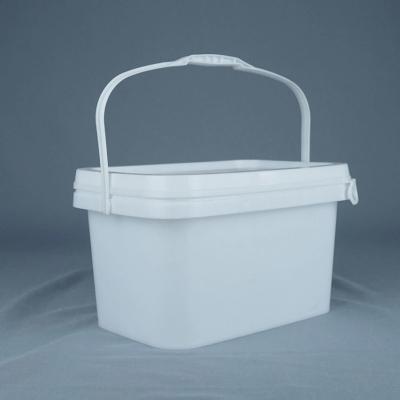 China 12'' Poly Pail Square Storage Buckets With Lids 2 Lbs for sale