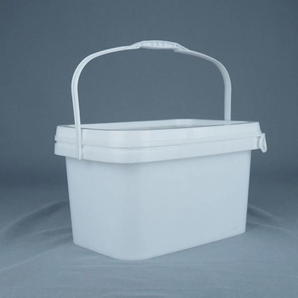 Quality 12'' Poly Pail Square Storage Buckets With Lids 2 Lbs for sale