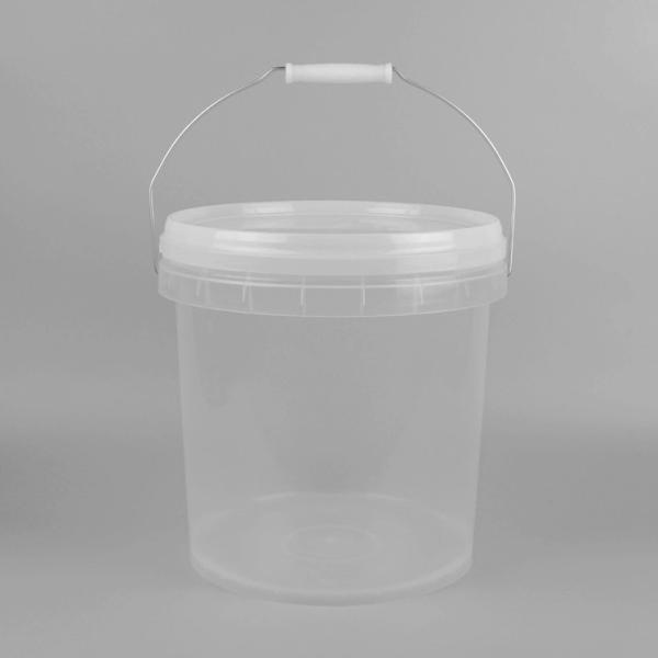 Quality Corrosion Resistance 5 Gallon Clear Plastic Pail Bucket Containers Screen Printing for sale