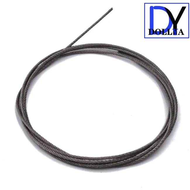 Close-up of stainless steel wire rope