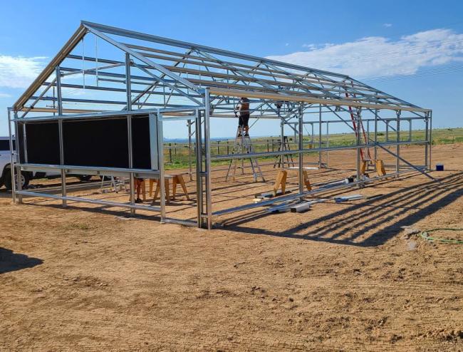 Hydroponic Vegetable Growing in Glass Greenhouse
