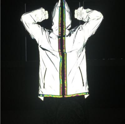 Китай Люди куртки изготовленного на заказ бомбардировщика внезапные отражательные плюс размер вполне промелькнули вверх без сокращений с капюшоном свет - серый продается