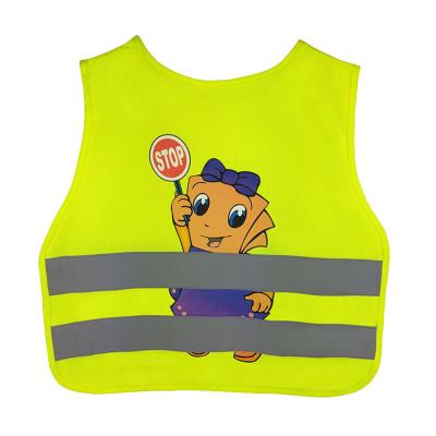 China Childrens Reflective Vest Cycling Hi Vis Jackets Vest Cartoon Kids School Wear Breathable for sale