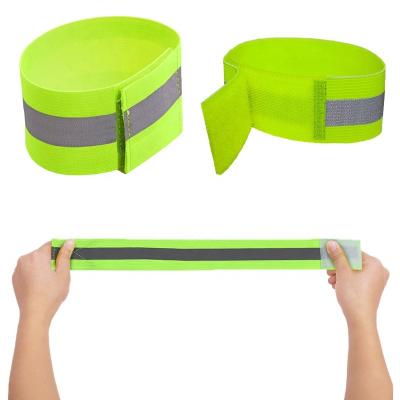 China Fluorescent Orange Reflective Armbands For Running Tape Elastic Bands Leg Bind Green Safety Running Ankle for sale