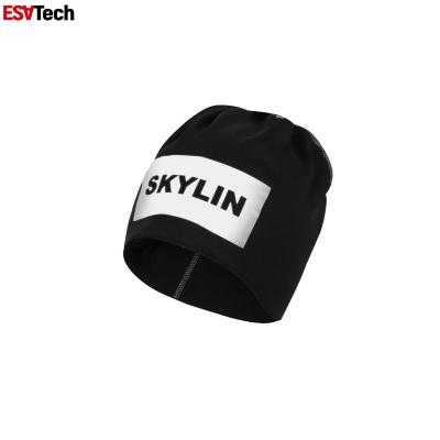 China Light Black Reflective Knit Hat Fluorescent Beanie Hats Female Autumn Winter Warm Ear Protection for sale
