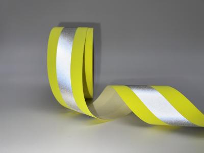 China Yellow Silver Yellow Fire Resistant Reflective Fabric Tape Applied To Safety Wear for sale