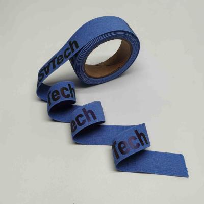 China Elastic Reflective Webbing Material Blue Cotton Canvas Recycled For Bag Strap for sale