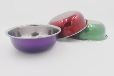 China 3pcs  Cookware set colorful wash basin different size stainless steel mixing bowl for sale