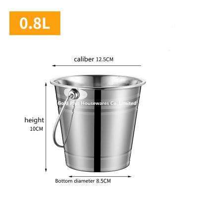 China 0.8L Promotion outdoor stainless steel ice bucket with handle for bar metal champagne beer wine keg cooler for sale