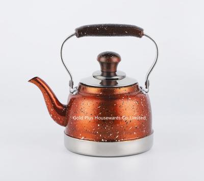 China 1L Good price matt brushed stainless steel body whistling kettle red color fast boiling water coffee pot à venda