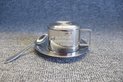 中国 Wholesale hot selling promotional cup set metal steel traditional coffee cup 400ml tea mug set with saucer 販売のため