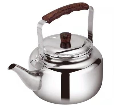 China Walmart hot sale stainless steel water kettle 4L classical metal steel stovetop tea kettle whistling kettle à venda