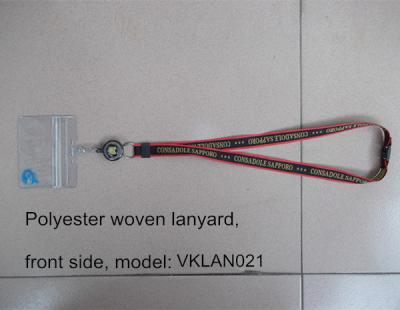 Chine Courroie tissée plate de cou avec la bobine escamotable d'insigne, lanières escamotables de jacquard de bobine de yo-yo à vendre