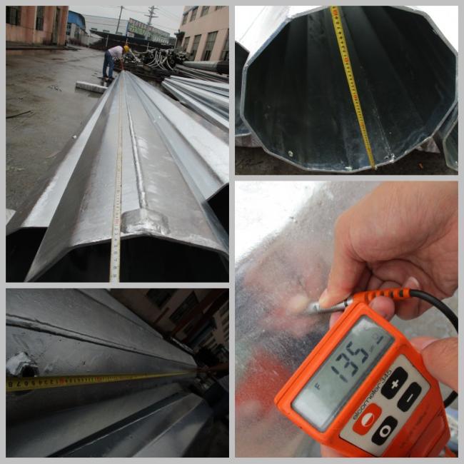 Electric Steel Tubular Pole Galvanization Test on site