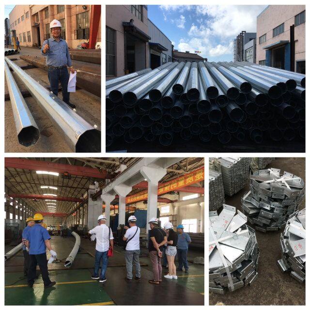 12m 800 Dan 1600 Dan Direct Burial Hot Dip Galvanized Pole Monopole Long Life 3