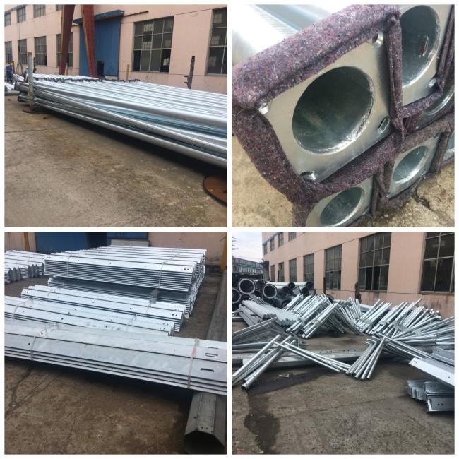 132KV 10m 10KN Steel Electric Galvanized Power Transmission Poles Octagonal Shape 1