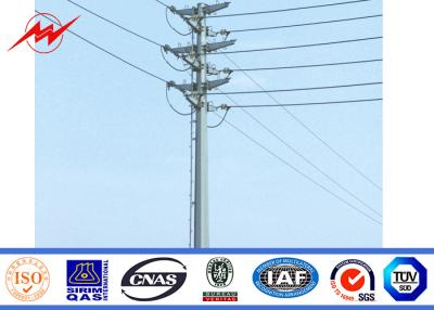 China Outdoor Tapered Transmission Line Steel Power Pole with Channel Steel Cross Arm for sale