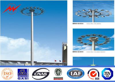 China 15 - 30 M Q345 Steel Tubular Pole Stadium High Mast Lighting Pole With 16 Lights for sale