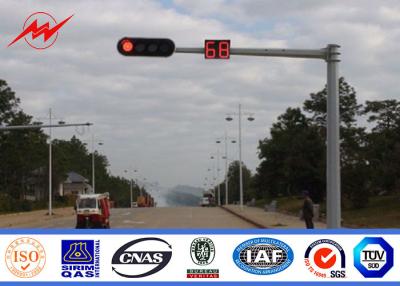 China camino durable poste ligero de la señal del brazo de poste del semáforo de los 9m solo con los pernos de ancla en venta
