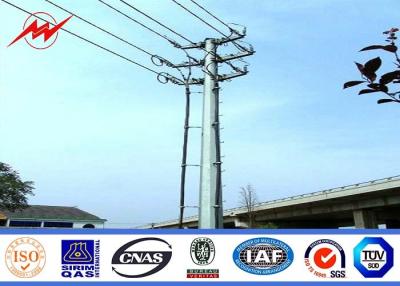 China 11m Height Power Transmission Poles / Hot Dip Galvanized Steel Pole With Bitumen for sale