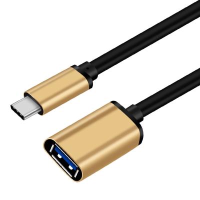 China Gold USB Type C Cable OTG Adapter Cable 3.1 Male To 3.0 Female Extension Cord for sale