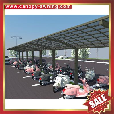 China public shopping mall sun rain polycarbonate aluminium alloy bicycle bike motorcycle shelter carport canopy awning for sale