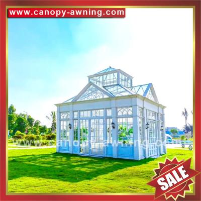 China prefab outdoor solar villa garden gazebo glass aluminium aluminum sunroom sun room house sunhouse cabin enclosure kits for sale