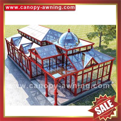 China super durable prefab solar villa garden glass metal aluminium aluminum alloy sunroom sun house cabin kits manufacturers for sale