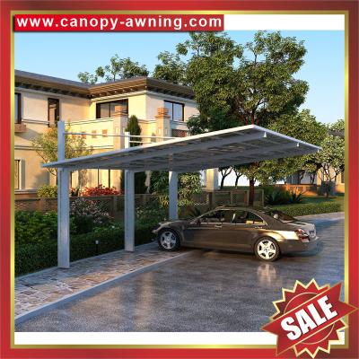 China hot sale alu aluminum polycarbonate pc carport park double cars garage canopy shelter awning kits for sale