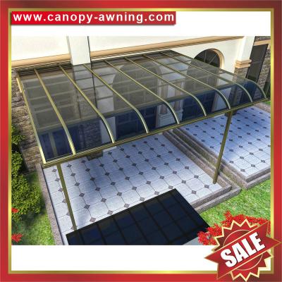 China excellent anti-uv sunshade waterproofing modern glass polycarbonate awning canopy shed for house villa cottage building for sale