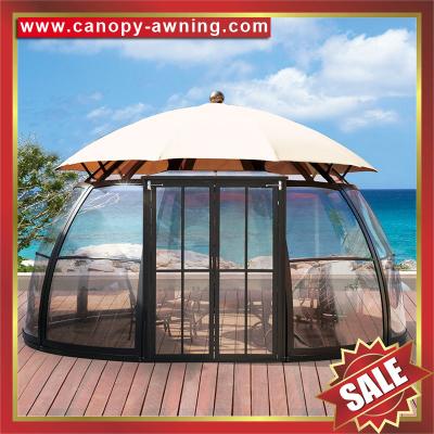 China Excellent outdoor garden alu aluminium pc polycarbonate gazebo pavilion sunroom sun room house tent dome for sale for sale