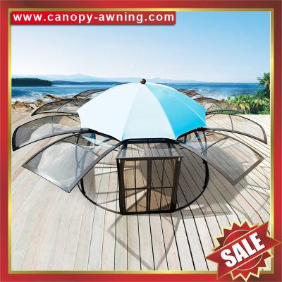 China Hot sale outdoor alu aluminum pc polycarbonate gazebo pavilion sunroom sun room house umbrella tent dome canopy awning for sale