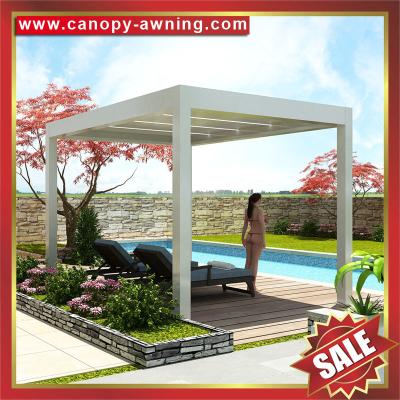 China Hot sale outdoor villa Aluminum alu Motorized Opening louver shutter gazebo pergola pavilion canopy Awning shelter for sale