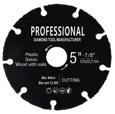 China 125mm Circular carbide saw blade for cutting woods with nail for sale