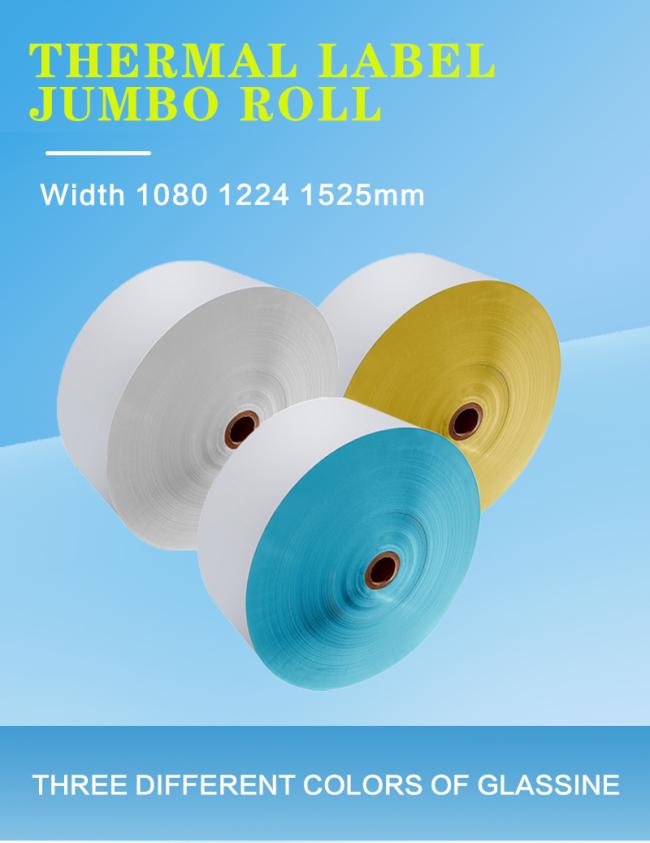 Custom thermal sticker paper roll showing professional packaging and material quality