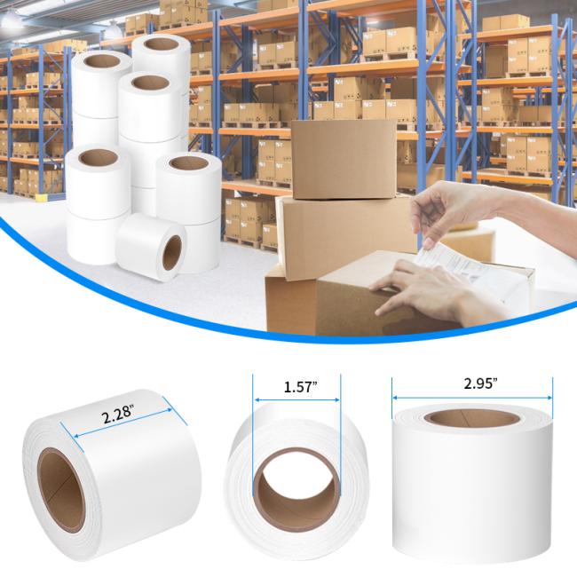 Linerless thermal label roll sample