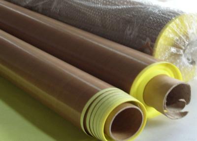 China Anti -  aging Adhesive + Paper PTFE Coated Fiberglass Fabric  Smooth Surface for sale