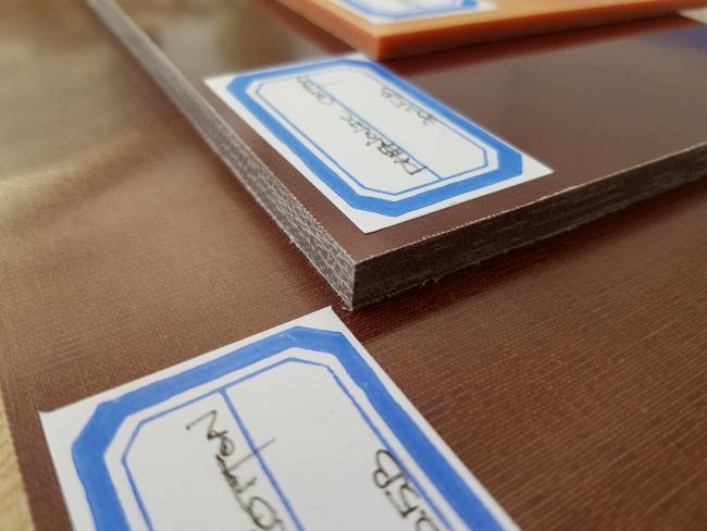Close-up view of phenolic cotton laminated sheet material