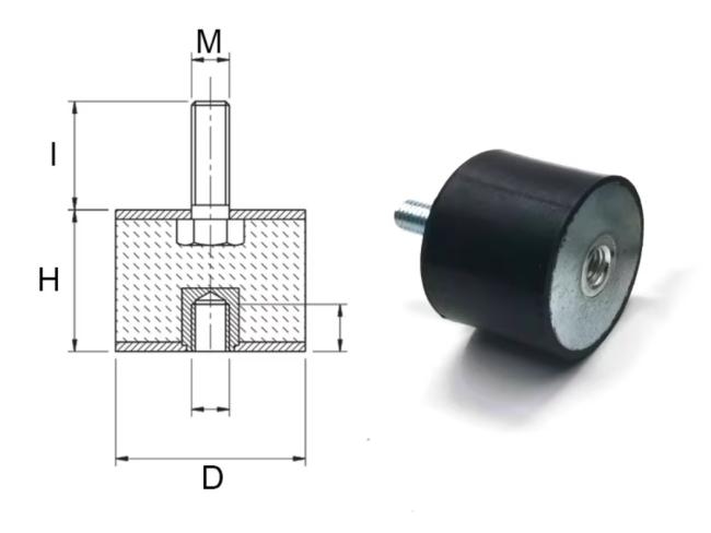Rubber Shock Mount dimensional view