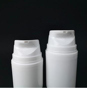 China Cylindrical Airless Pump Bottles White PP Plastic Material 80ML 100ML 150Ml for sale
