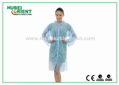 Китай Лаборатория одевает голубые устранимые пальто лаборатории с ISO13485/CE MDR аттестованным с закрытием Velcros продается