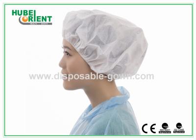 中国 通気性の医学的用途のNon-Woven単一の伸縮性があるヘッド帽子の使い捨て可能な病院の使用Bouffant帽子 販売のため