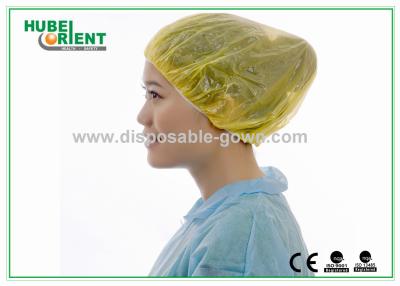 China Hotel use Waterproof Disposable Plastic Shower Caps Colored Free Size for Factory/Food processing for sale
