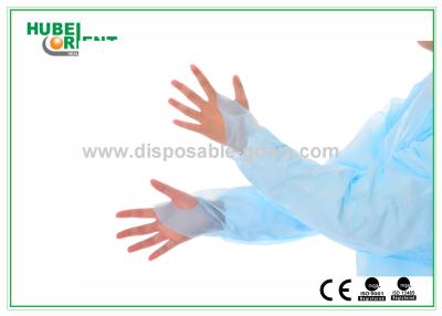 China Disposable Medical CPE Isolation Gown With Thumb Cuff for sale