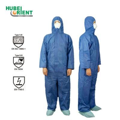 China OEM ODM Type 5/6 SMS SMMS Protective Coverall with CE Certificated for sale