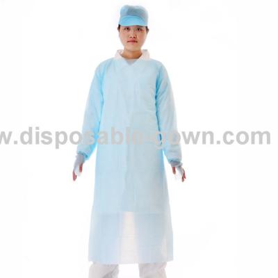 China Antibacterial Polythene Disposable Long Sleeve Gown For Clinic for sale